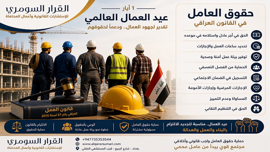 عيد العمال وحقوق العامل في القانون العراقي